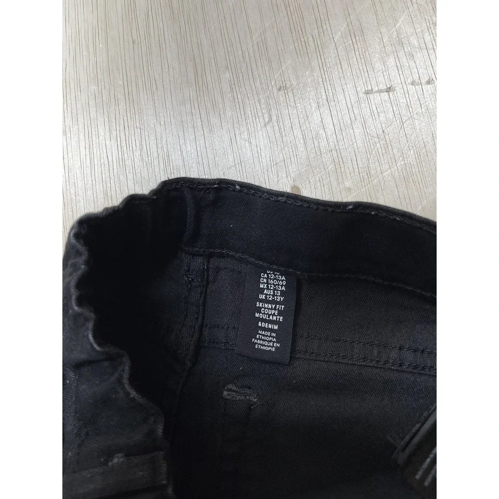 Denim Girls Black Skinny Stretch Jeans  Size 16 Adjustable Waist‎ Approx 26x26